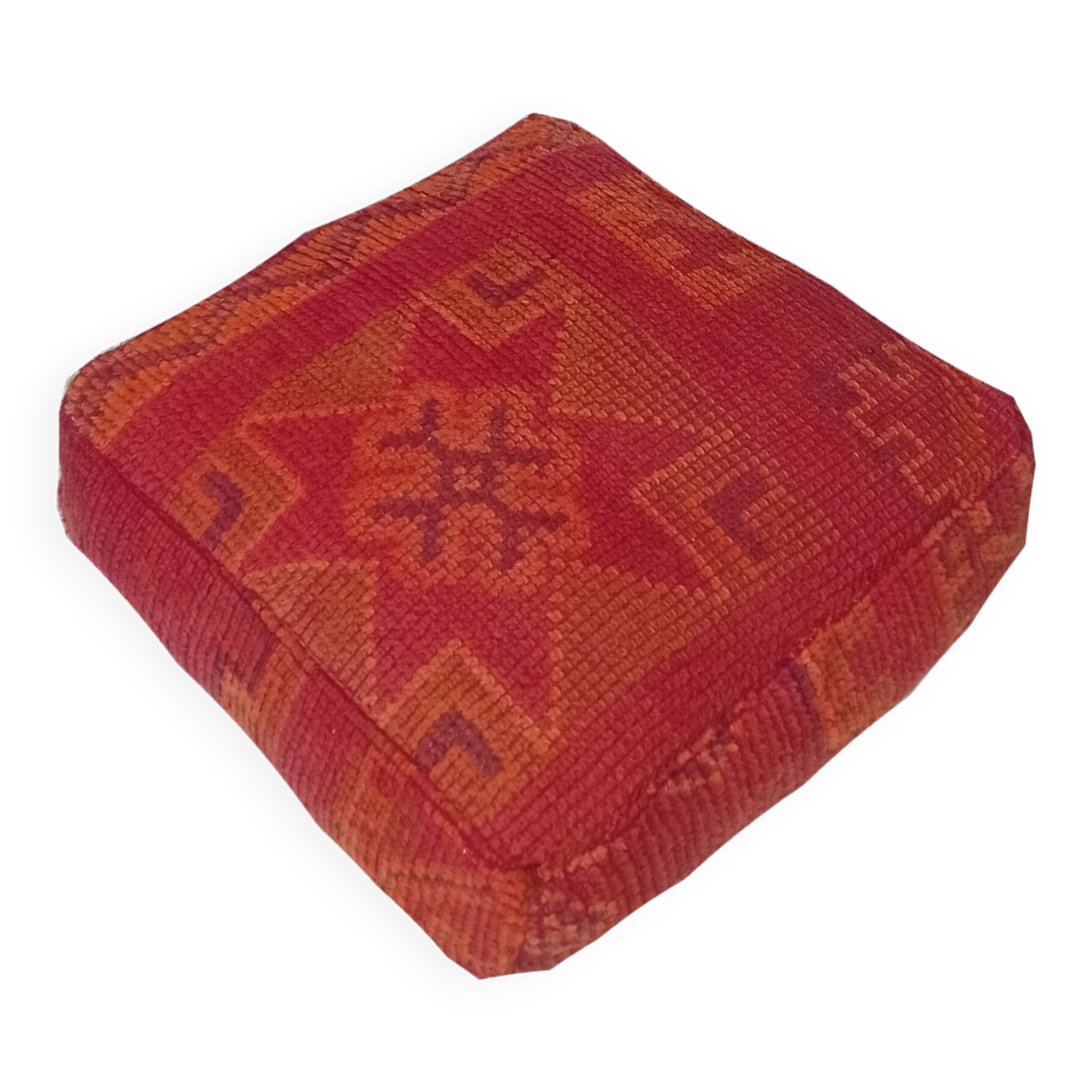 Handmade Berber pouf in wool 60 X 60 X 20 CM