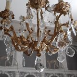 Bronze and crystal chandelier 8 fires
