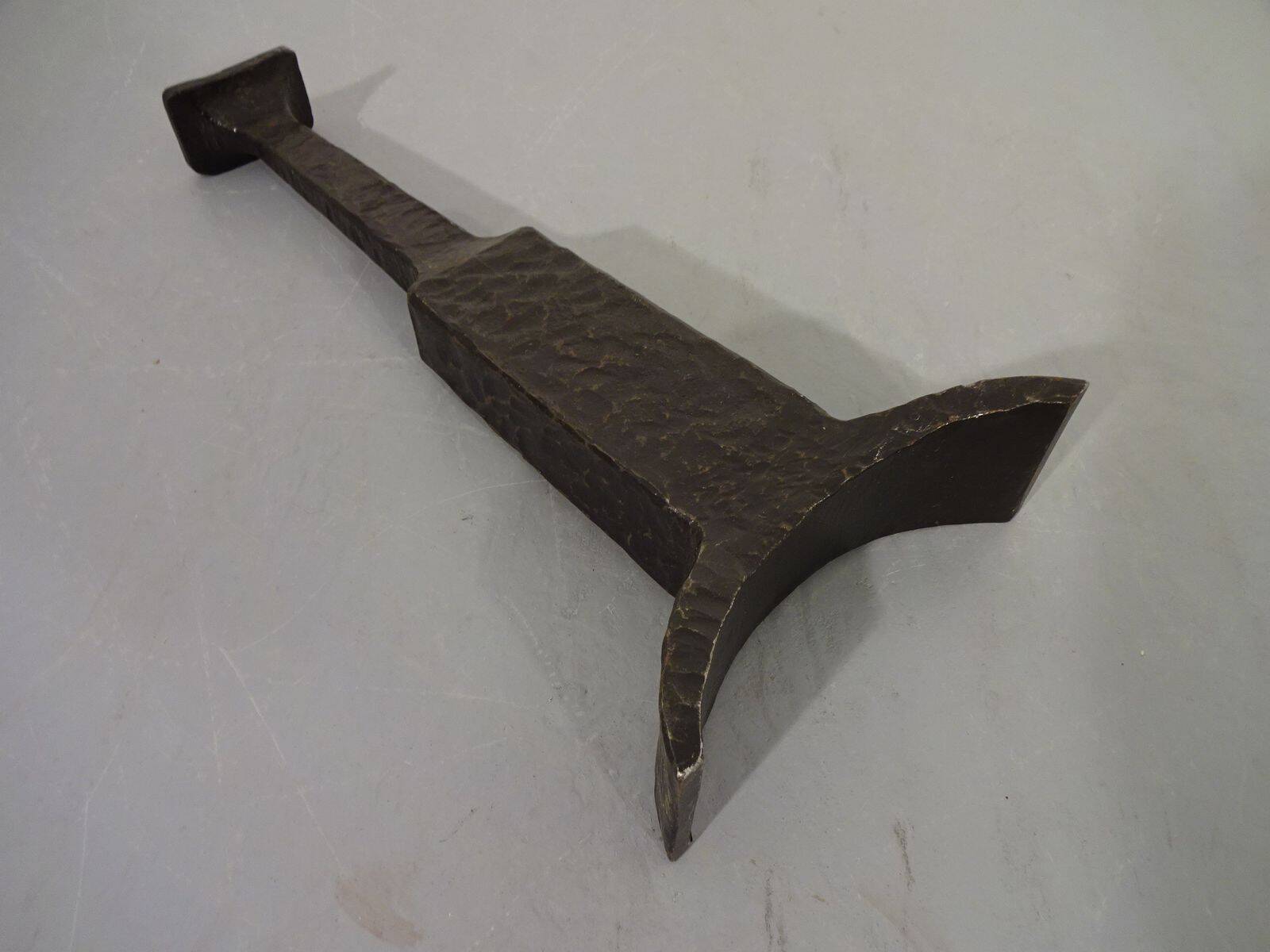 Brutalist Sculptural Iron Candleholder, 1960s