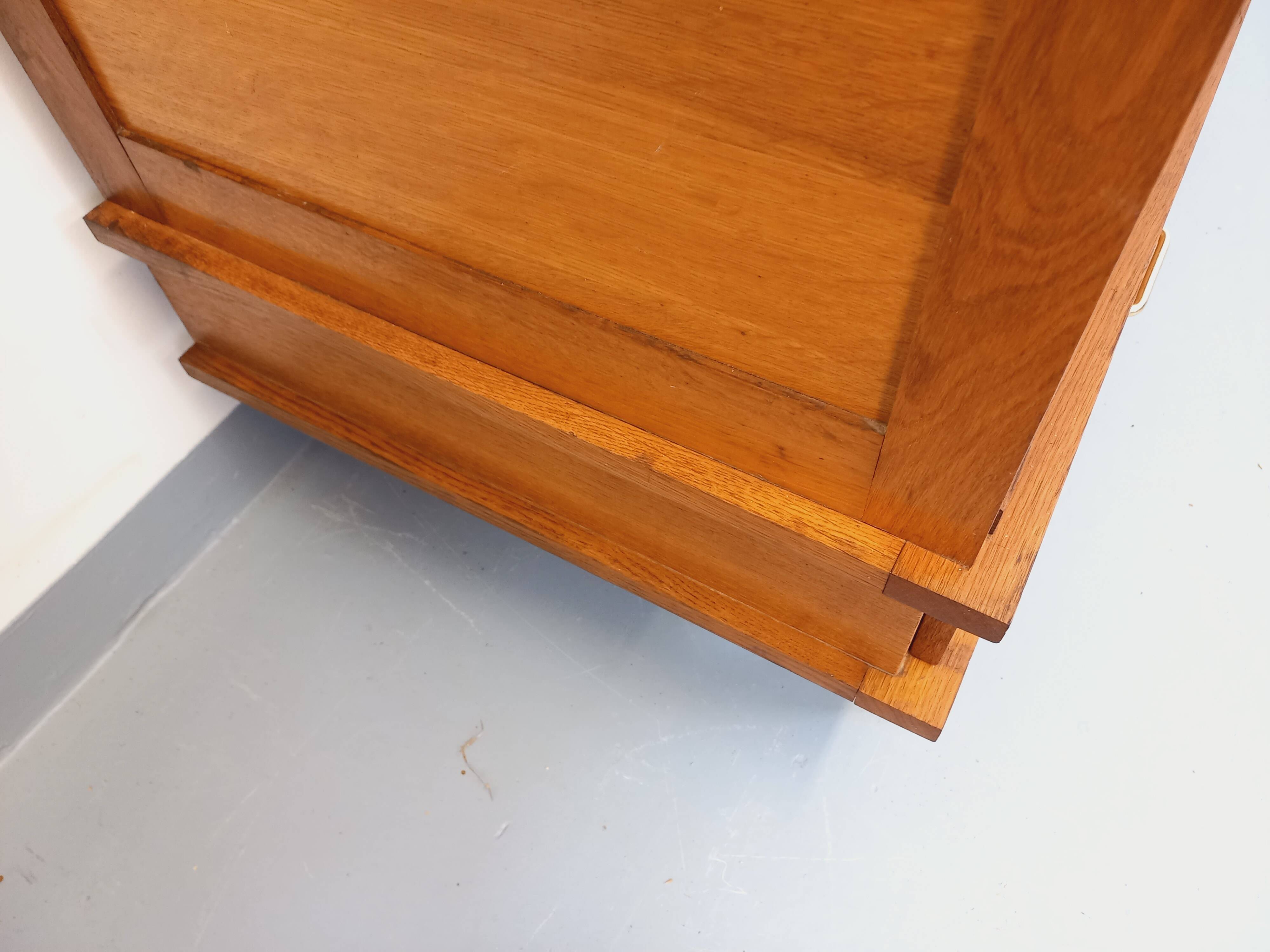 Vintage oak wardrobe from the 1960s.