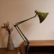 Olive green workshop lamp 1960
