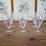 Vintage Etched Crystal Wine Glasses