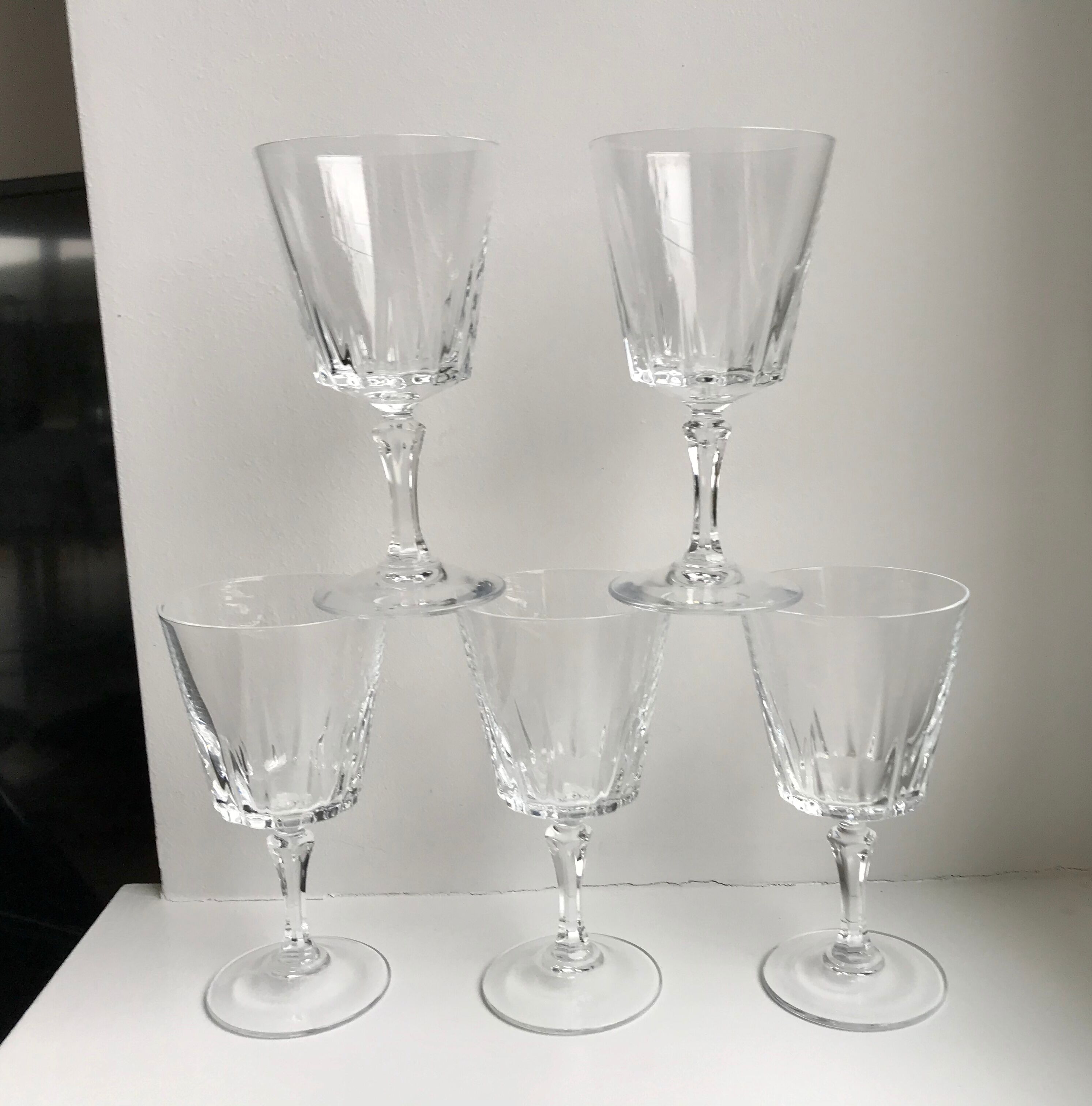 Set of 5 crystal wine glasses 50-60s