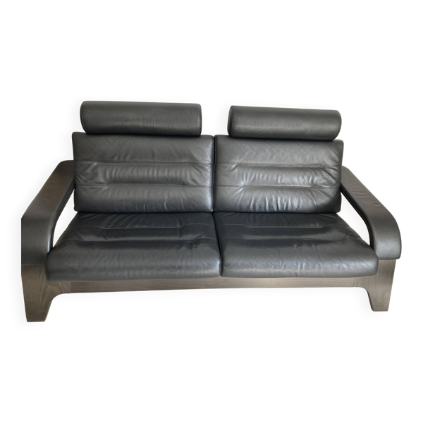 Canapé cuir noir Nova Roche Bobois
