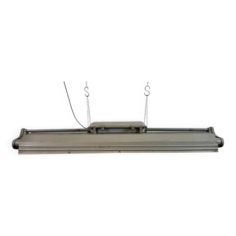 Grey Industrial Hanging Tube Light from Polam Gdansk, 1970s