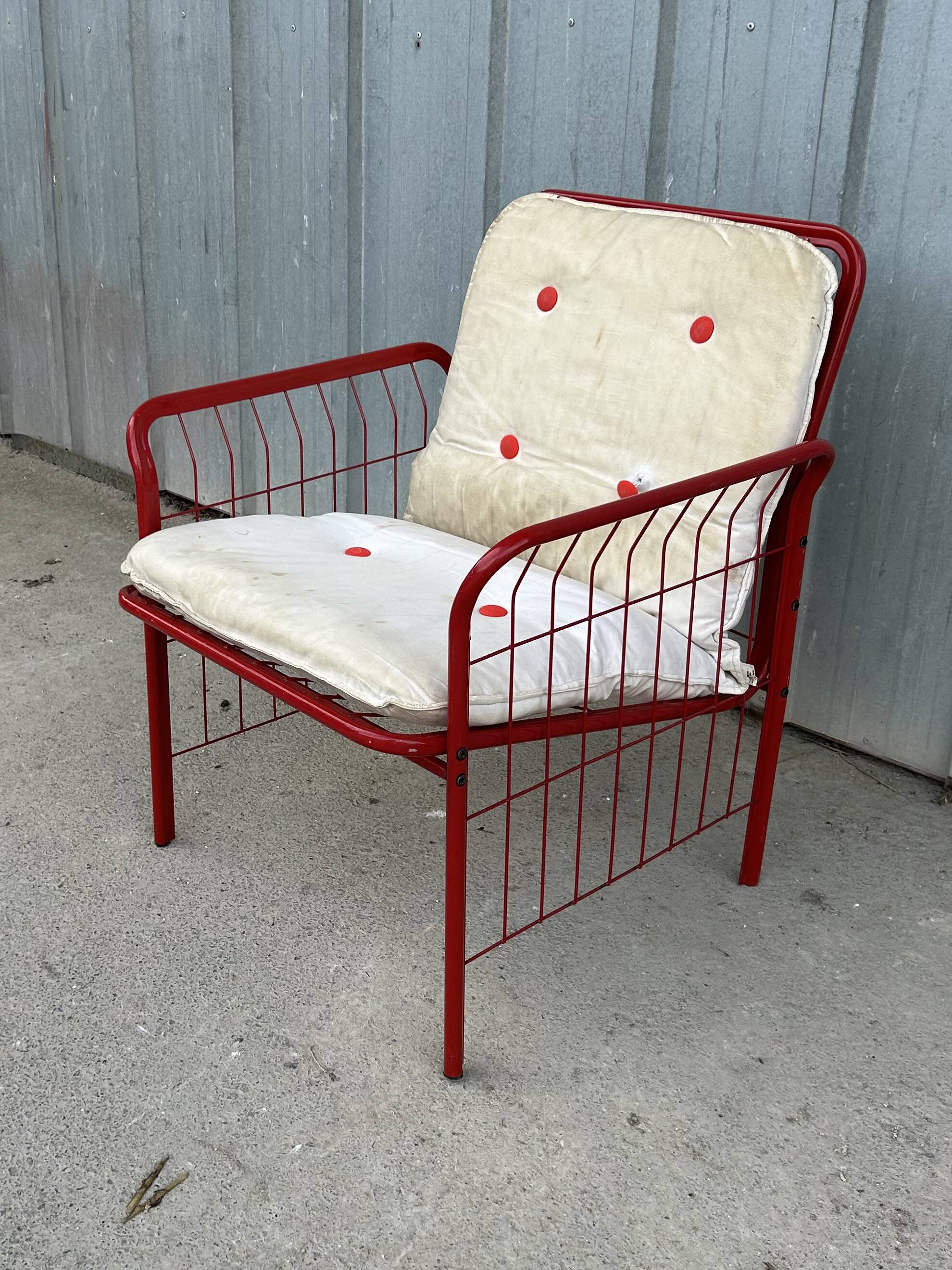 Vintage 80s grid armchair