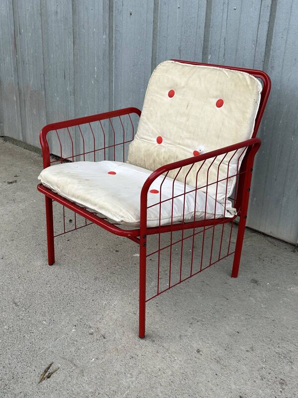 Fauteuil grille vintage années 80