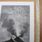 Printed in 1868, Eruption of Vesuvius in 1737, Italy.