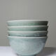 4 vintage Chinese rice bowls in celadon porcelain from the 70s-80s with reliefs of koi carp.