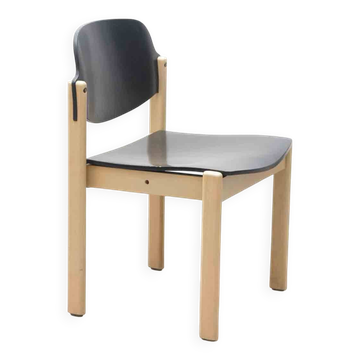 Chaise bois courbé années 70 Allemagne, noir et hêtre