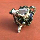 1940s Polychrome Barbotine Milk Jug / Creamer Shell Shape
