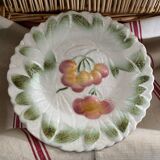 Set of 5 Sarreguemines dessert plates in vintage barbotine