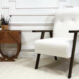 Vintage armchair in curly wool