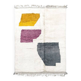 Tapis blanche coloré fait main traditionnelle taille 250cmx150cm