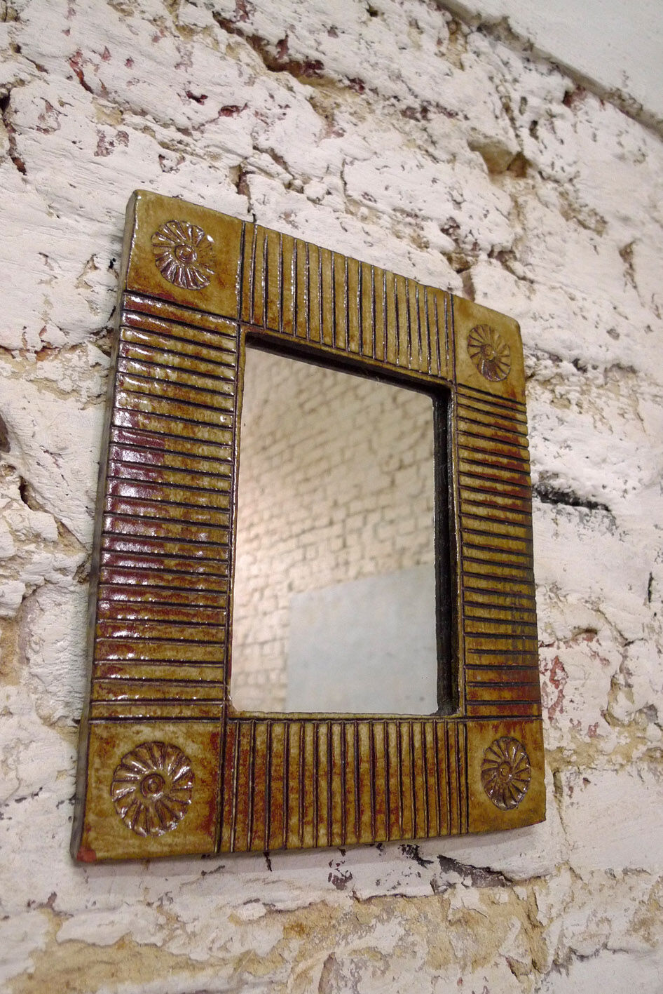 Robert Chiazzo ceramic mirror 28x24cm