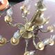 Antique chandelier in bronze and brass – 80 cm – multi-light – electricity