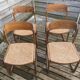 4 magnificent Baumann sled chairs, with caning.