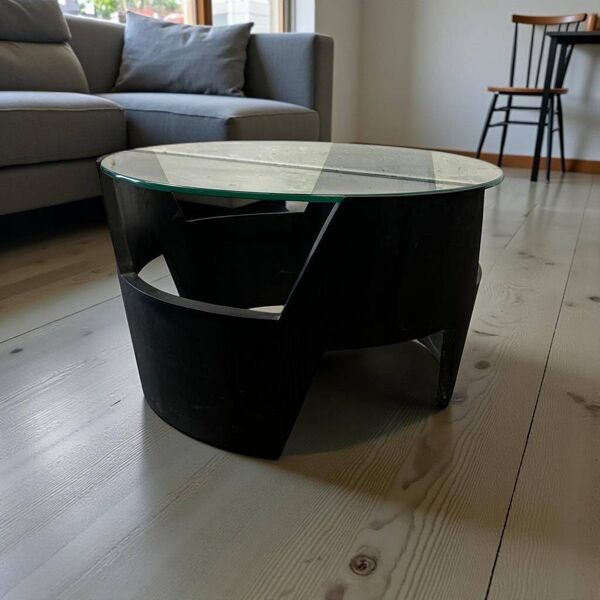 Table basse ronde vintage space age / table basse