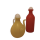Stunning Duo of Mid-Century Frosted Satin Glass Carafes & Decanters