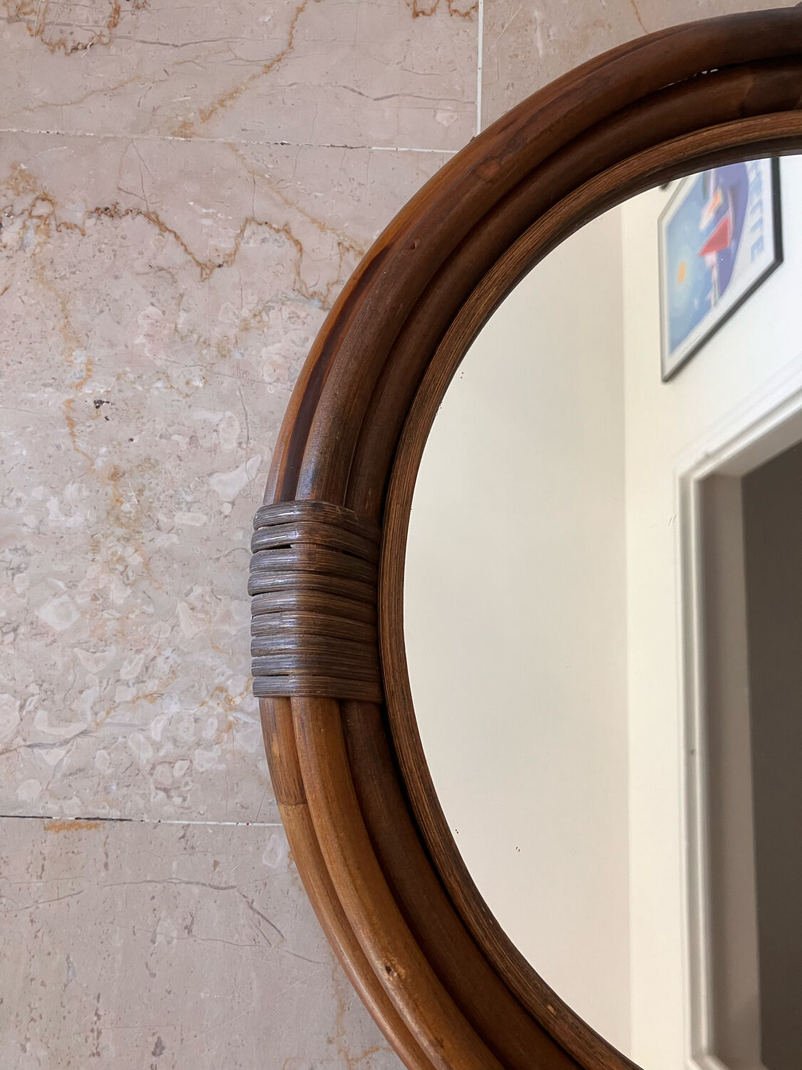Miroir rotin vintage
