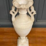Mid-20th century alabaster lamp on shower stand