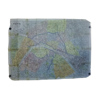 Detailed map of Paris and its suburbs A Leconte 1966