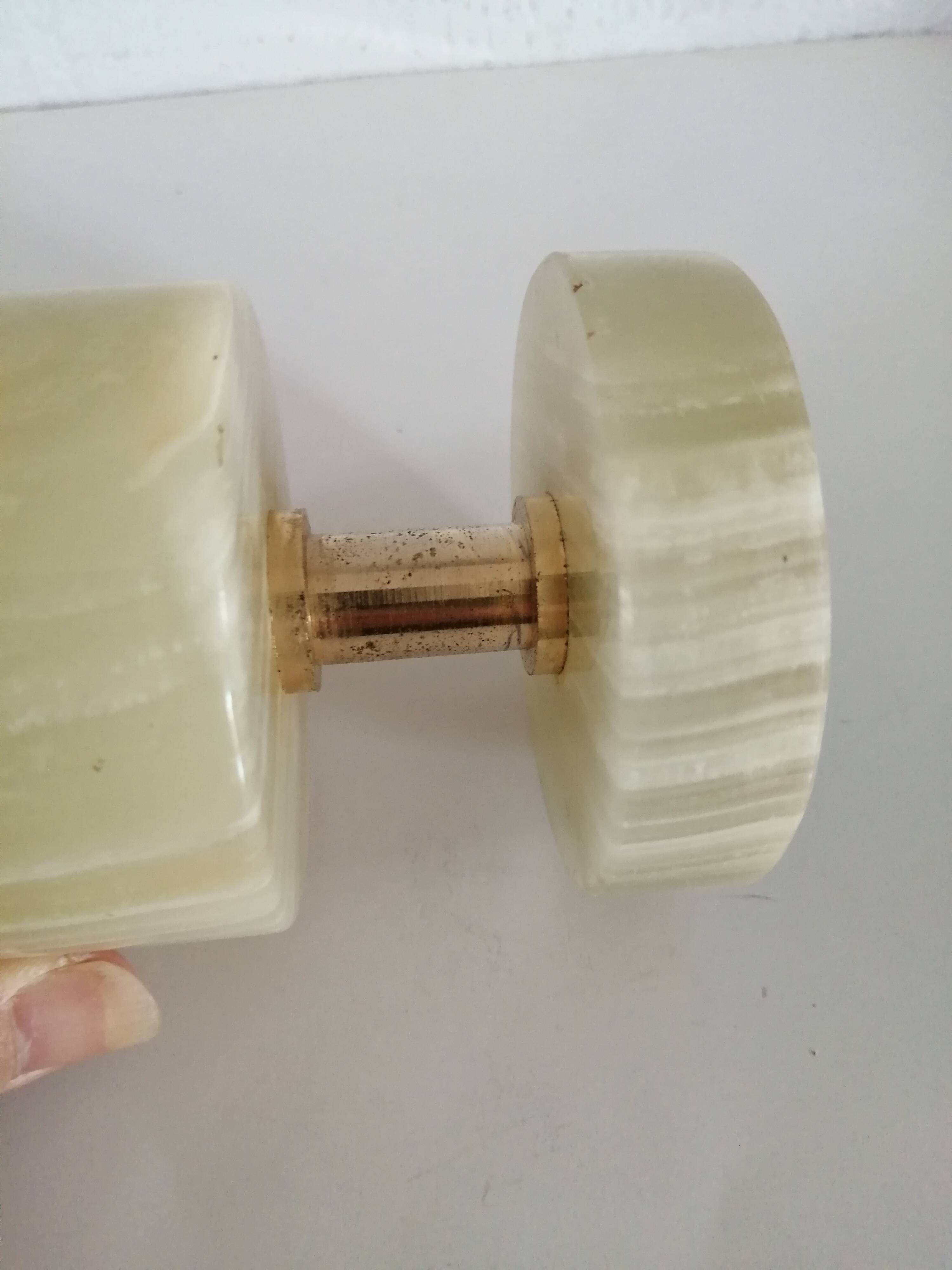 Briquet de table piezo onyx et métal doré, kogen 1970-1980