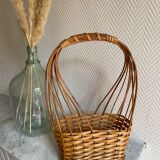 Wooden wicker basket