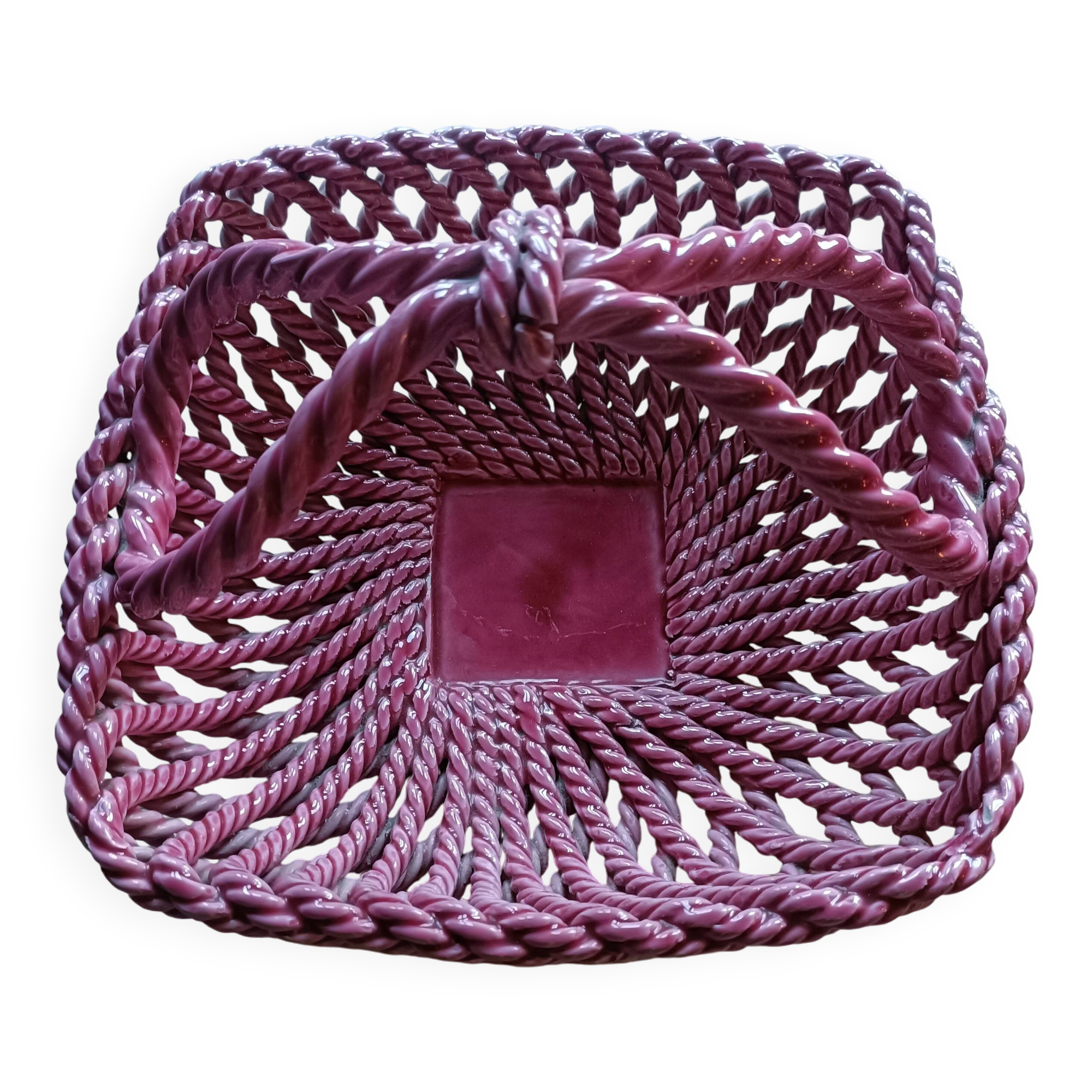 Woven ceramic basket
