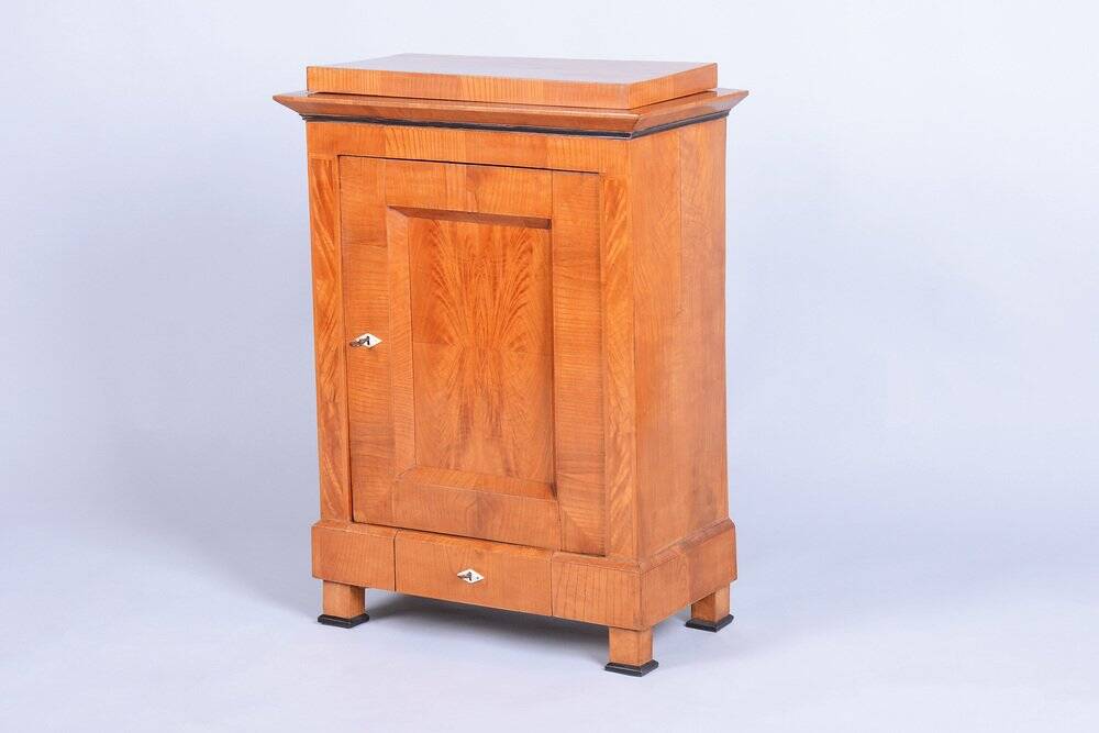 Small Antique Biedermeier Cabinet in Ash and Spruce, 1830s