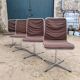 Set of 4 vintage 60s 70s chrome and fabric chairs