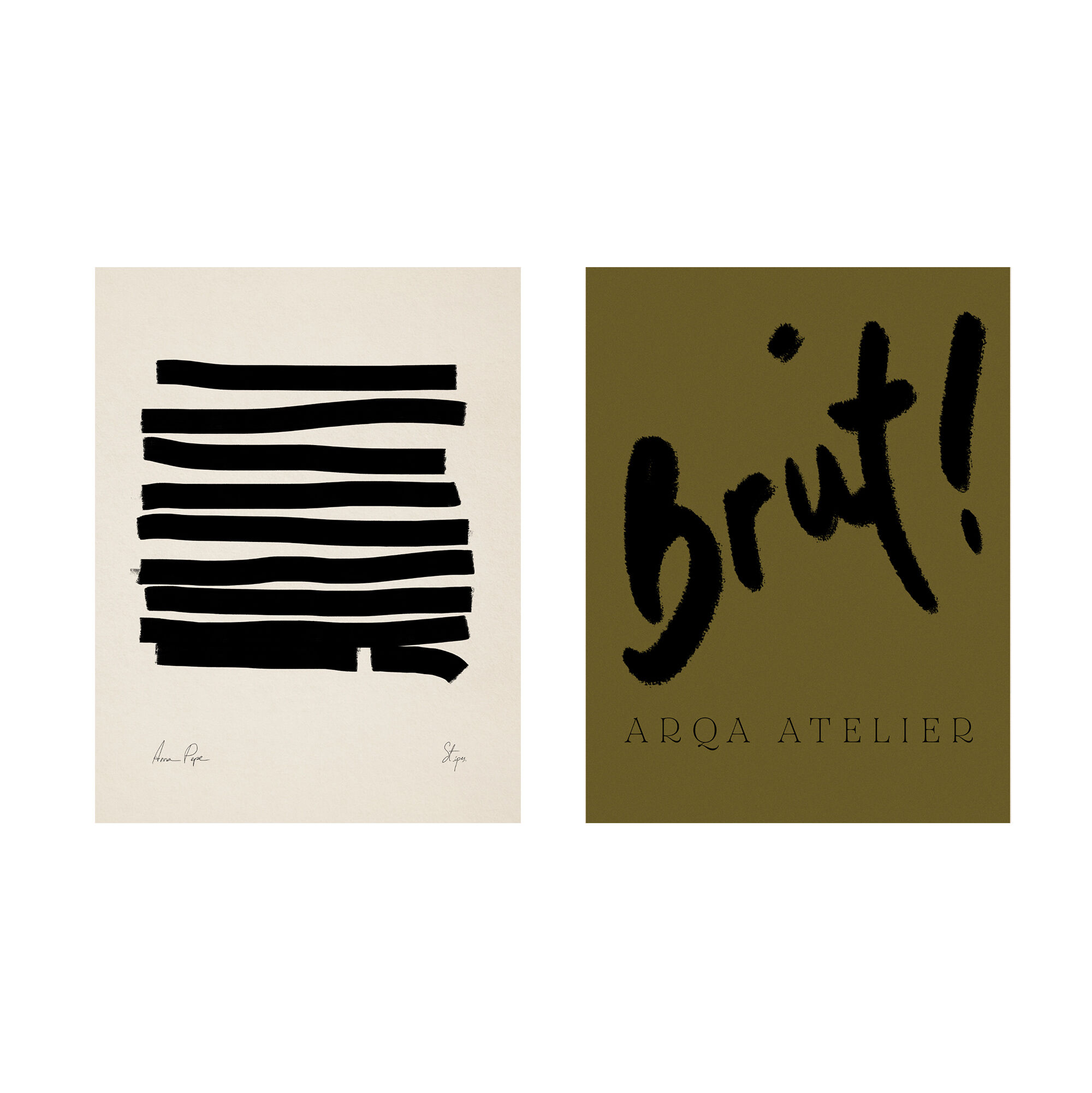 Pair of giclee prints, abstract wall art set of two, 50x70cm