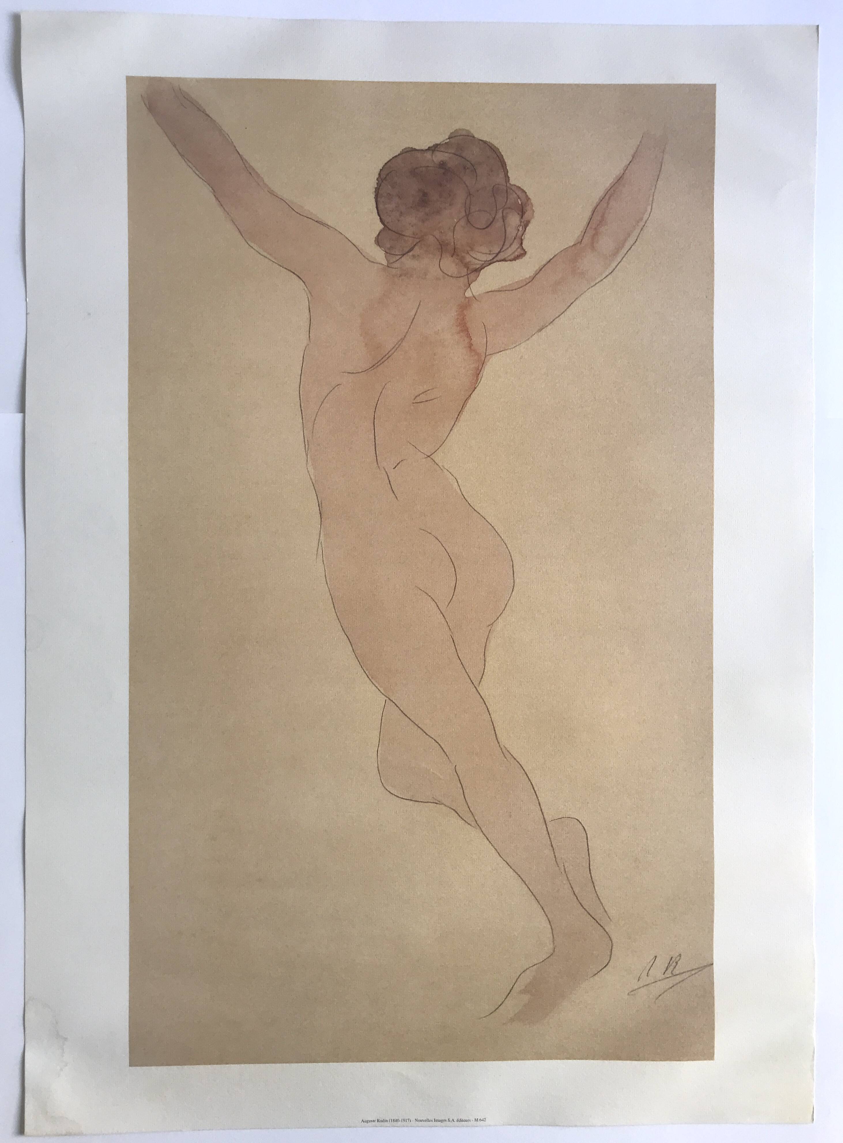 Poster in 4 colors after Auguste RODIN, Woman from behind, c 2000
