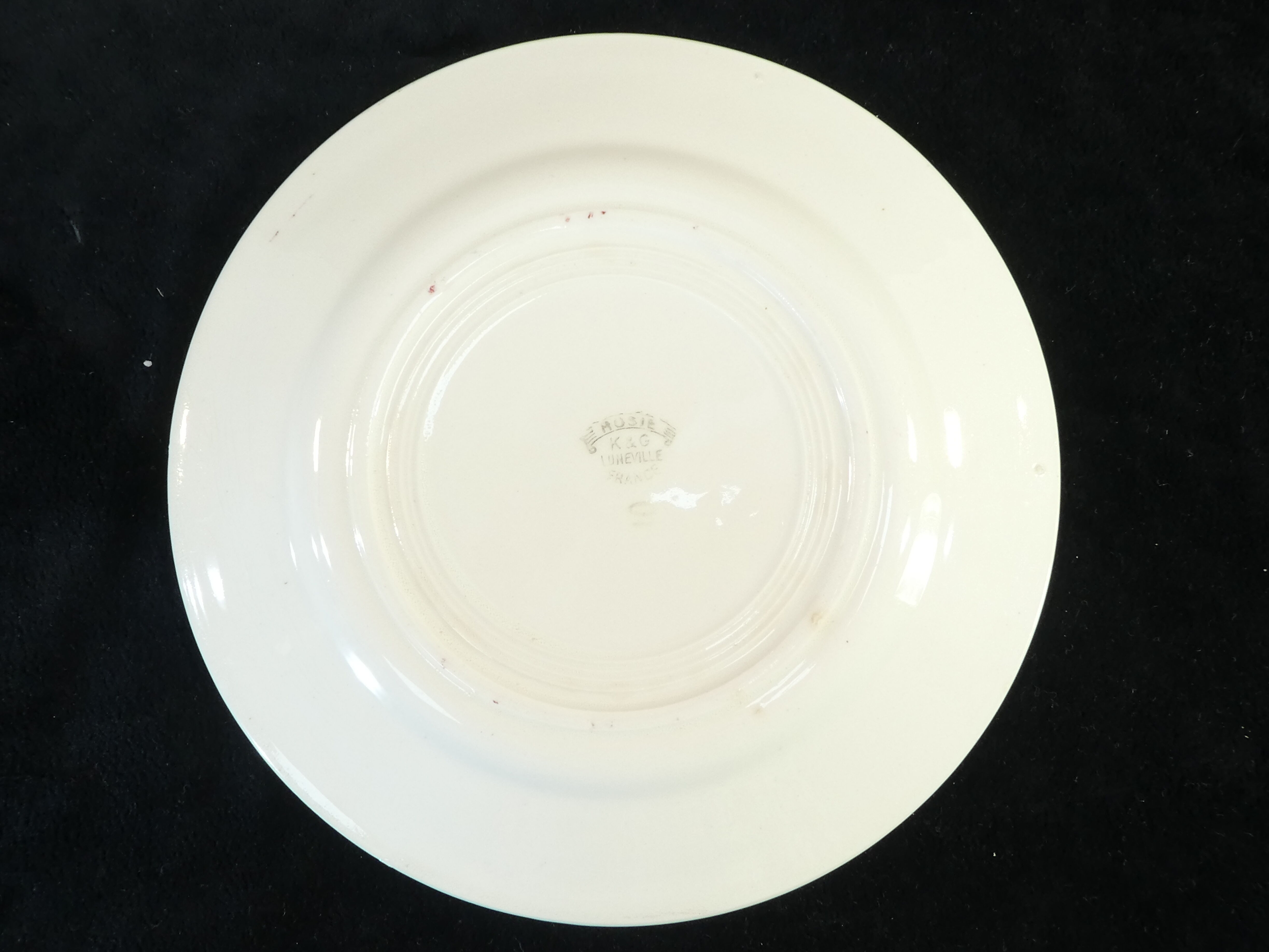 6 flat plates k and g luneville floral décor art deco model rosie