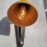 Yellow adjustable casserole wall light 1950