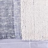 Tapis turc en laine fait main bleu et blanc 4x7, 135x213 cm