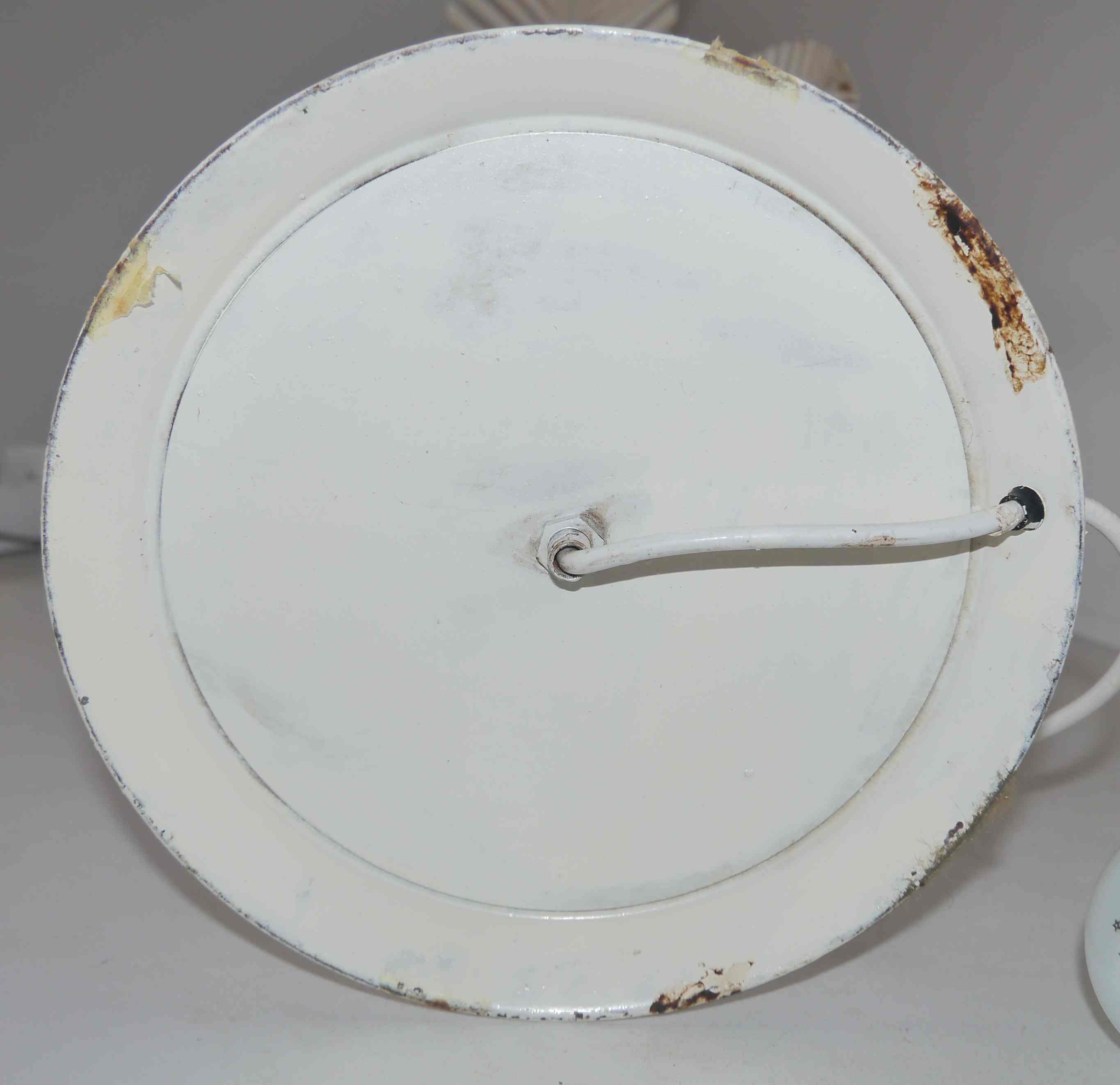 Lamp of the 70's "palm" in metal and opaline