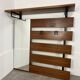 Teak wall coat rack and mirror, 60s, cloakroom