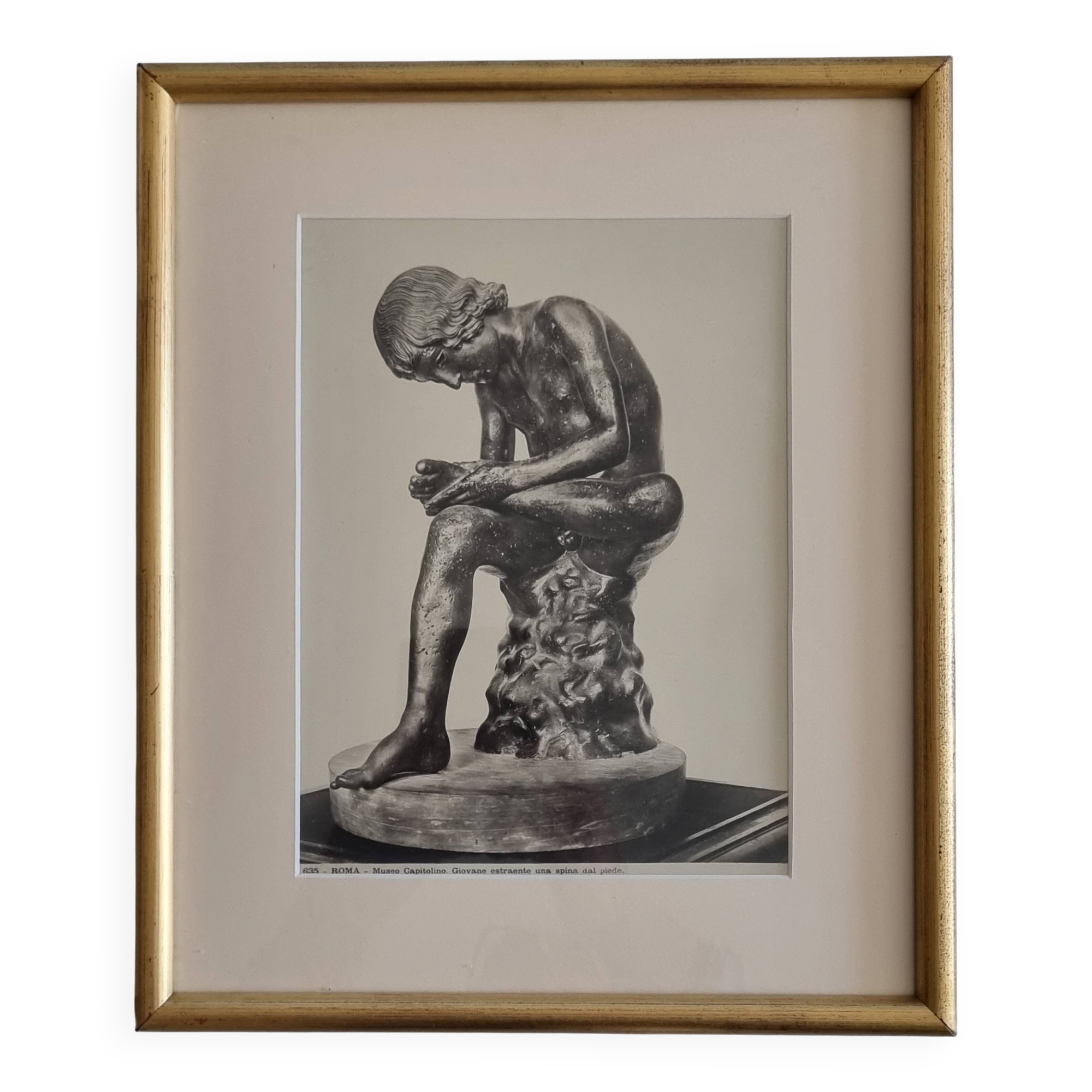 Photograph of Spinario Young man removing a thorn from his foot XXth 31 x 37 cm