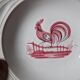Henriot in Quimper - Set of 5 soup plates - Decorated with a pink rooster