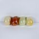 Set of vintage decorative eggs in translucent veined onyx, 1970s