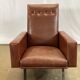 Fauteuil vintage simili cuir bordeaux