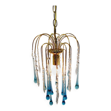 Murano Chandelier Blue Crystal Drops