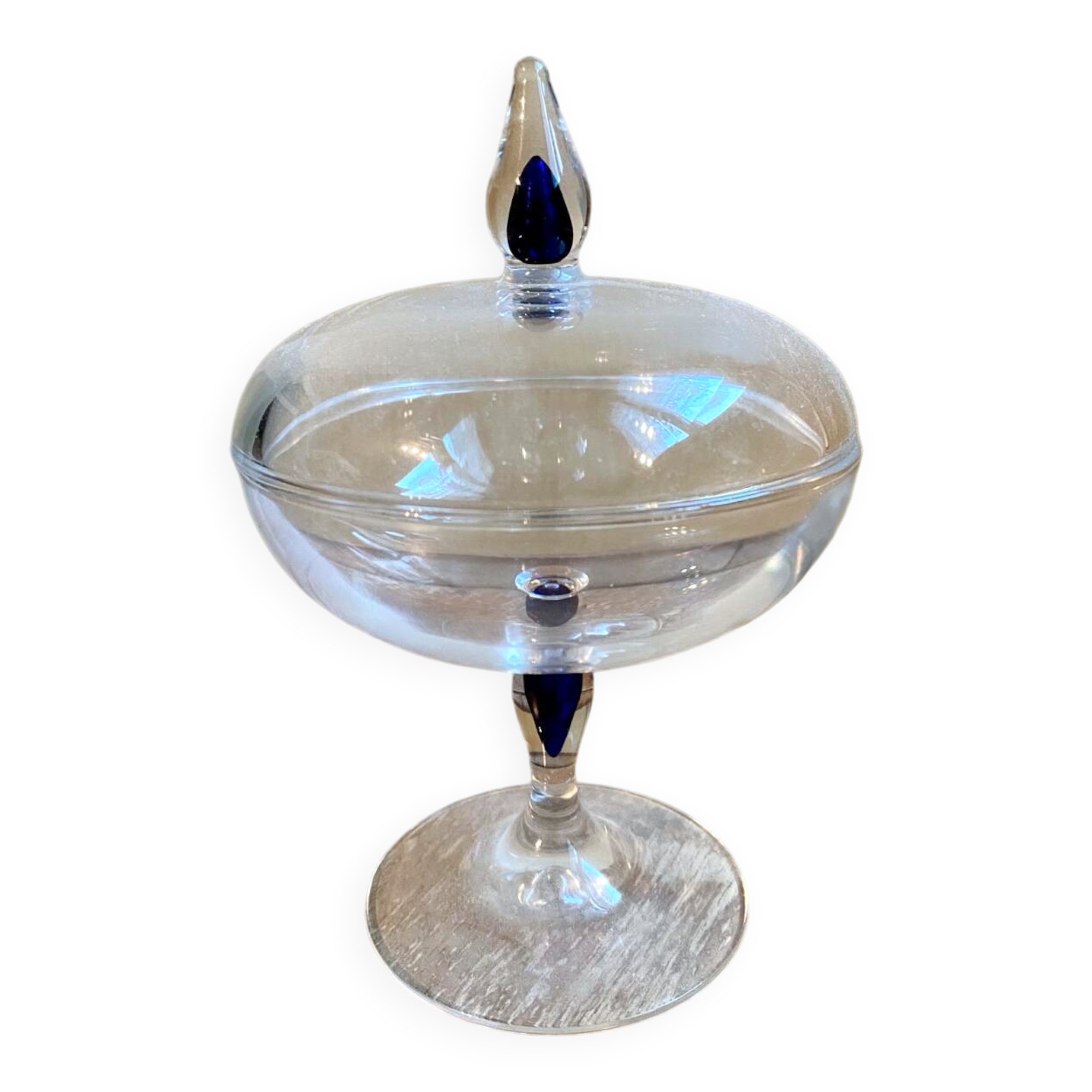 Decorative Sugar Bowl & Bonbonnière – Cristal d'Arques "Venice Sapphire"