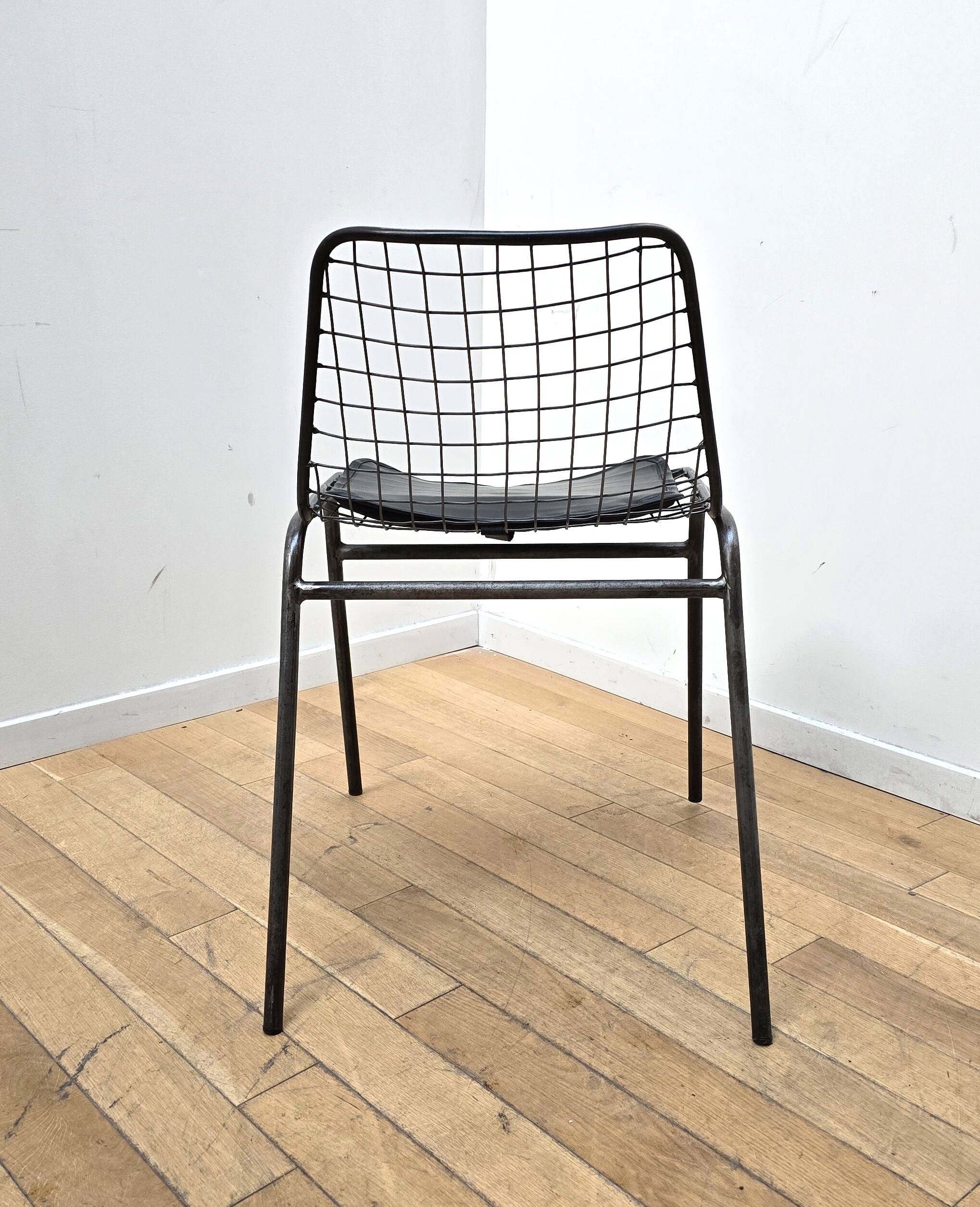 Set of 3 Jali industrial chairs