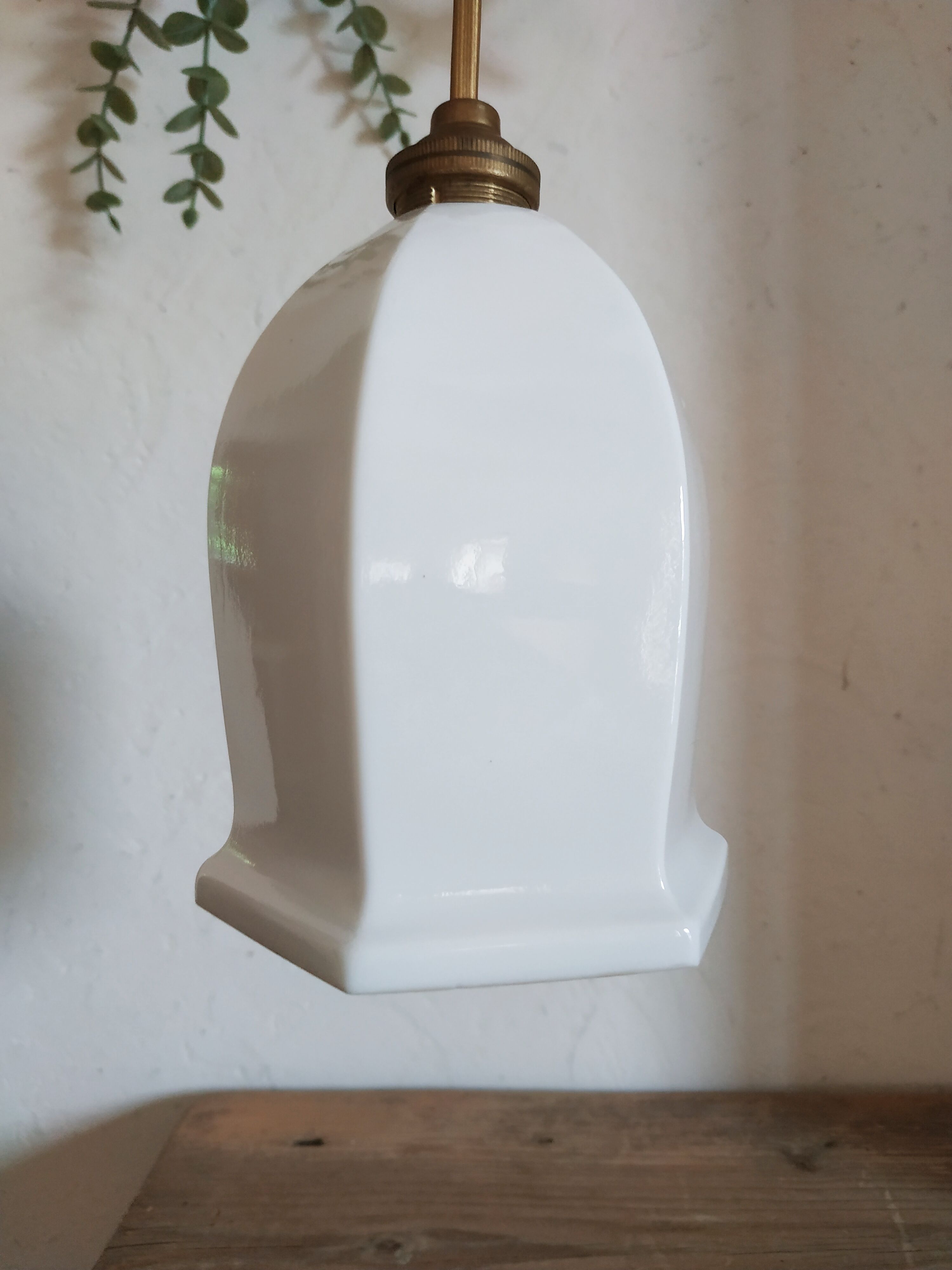 Hanging lamp opaline glass