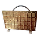 English magazine rack in embossed brass 1960