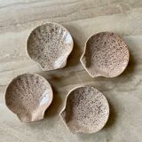 Series of 4 sandstone shell cups