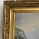 Old Oil Painting Canvas Swiss School Mountain Lake Shepherd Signed