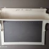 Old white and taupe “Market Day” oak shelf